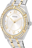 Guess Cosmo Diamonds Silver Dial Two Tone Steel Strap Watch for Women - GW0033L4