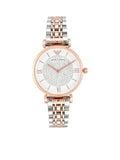 Emporio Armani Gianni T Bar White Dial Two Tone Steel Strap Watch For Women - AR1926