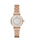 Emporio Armani Gianni T Bar Mother of Pearl Rose Gold Stainless Steel Strap Watch For Women - AR1909