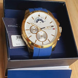 Tommy Hilfiger Decker White Dial Blue Rubber Strap Watch for Men - 1791353