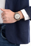 Fossil The Commuter White Dial Brown Leather Strap Watch for Men - FS5402