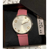 Coach Perry Mother of Pearl White Dial Pink Leather Strap Watch for Women - 14503243