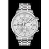 Tissot Chemin des Tourelles Automatic Chronograph White Dial Silver Steel Strap Watch for Men - T099.427.11.038.00