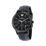 Emporio Armani Renato Chronograph Quartz Blue Dial Blue Leather Strap Watch For Men - AR2481