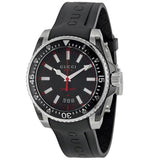 Gucci Dive Quartz Black Dial Black Rubber Strap Watch For Men - YA136303