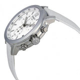 Tissot PRC 200 Chronograph White Dial White Leather Strap Watch For Men - T055.417.16.017.00