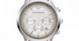 Emporio Armani Classic Chronograph Silver Dial Brown Leather Strap Watch For Men - AR2471