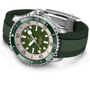 Breitling Superocean Automatic 44 Green Dial Green Rubber Strap Watch for Men - A17376A31L1S1