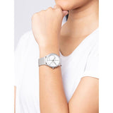 Calvin Klein Minimal White Dial Silver Mesh Bracelet Watch for Women - K3M5215X