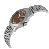 Gucci G Timeless Brown Dial Silver Steel Strap Watch For Women - YA126503