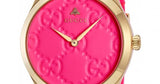 Gucci G Timeless Quartz Pink Dial Pink Leather Strap Watch For Women - YA1264115