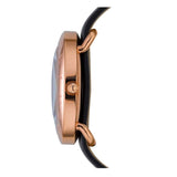Marc Jacobs Amy Black Dial Black Leather Strap Watch for Women - MBM1225