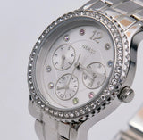 Guess Enchanting Diamonds Silver Dial Silver Steel Strap Watch for Women - W0305L1