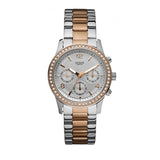 Guess Mini Spectrum Quartz Silver Dial Two Tone Steel Strap Watch For Women - W0122L1