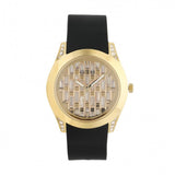 Guess Clarity Gold Dial Black Silicone Strap Watch for Women - GW0109L1