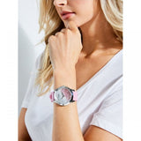 Guess Crush Crystals Silver Dial Pink Rubber Strap Watch for Women - W1223L1