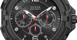 Guess Genesis Quartz Black Dial Black Silicone Strap Watch For Men - W1254G2