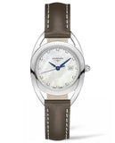 Longines Equestrian Mother of Pearl Dial Brown Leather Strap Watch for Women - L6.136.0.87.2