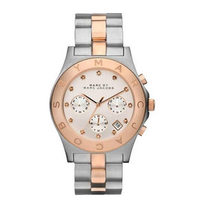 Marc Jacobs Blade Chronograph Silver Dial Two Tone Steel Strap Watch for Women - MBM3178