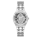 Guess Allara Quartz Silver Dial Silver Steel Strap Watch For Women - GW0604L1