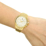 Tommy Hilfiger Ari Multifunction Diamonds Silver Dial Gold Steel Strap Watch for Women - 1781977