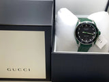 Gucci Dive Black Dial Green Rubber Strap Watch For Men - YA136310