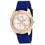 Guess G Twist White Dial Blue Silicone Strap Watch For Women - W0911L6