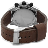 Fossil Retro Traveler Chronograph White Dial Brown Leather Strap Watch for Men - CH2886