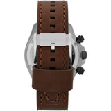 Fossil Retro Traveler Chronograph White Dial Brown Leather Strap Watch for Men - CH2886