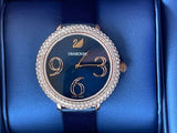 Swarovski Crystal Frost Blue Dial Blue Leather Strap Watch for Women - 5484061