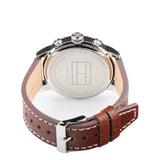 Tommy Hilfiger Jake Multifunction White Dial Brown Leather Strap Watch for Men - 1791230