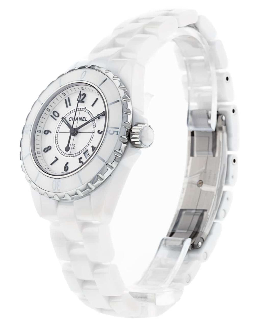 Chanel J12 Ceramic White Dial White Steel Strap Watch for Women - J12 H0968