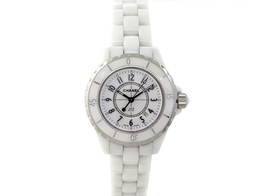 Chanel J12 Ceramic White Dial White Steel Strap Watch for Women - J12 H0968