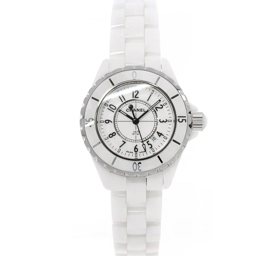 Chanel J12 Ceramic White Dial White Steel Strap Watch for Women - J12 H0968