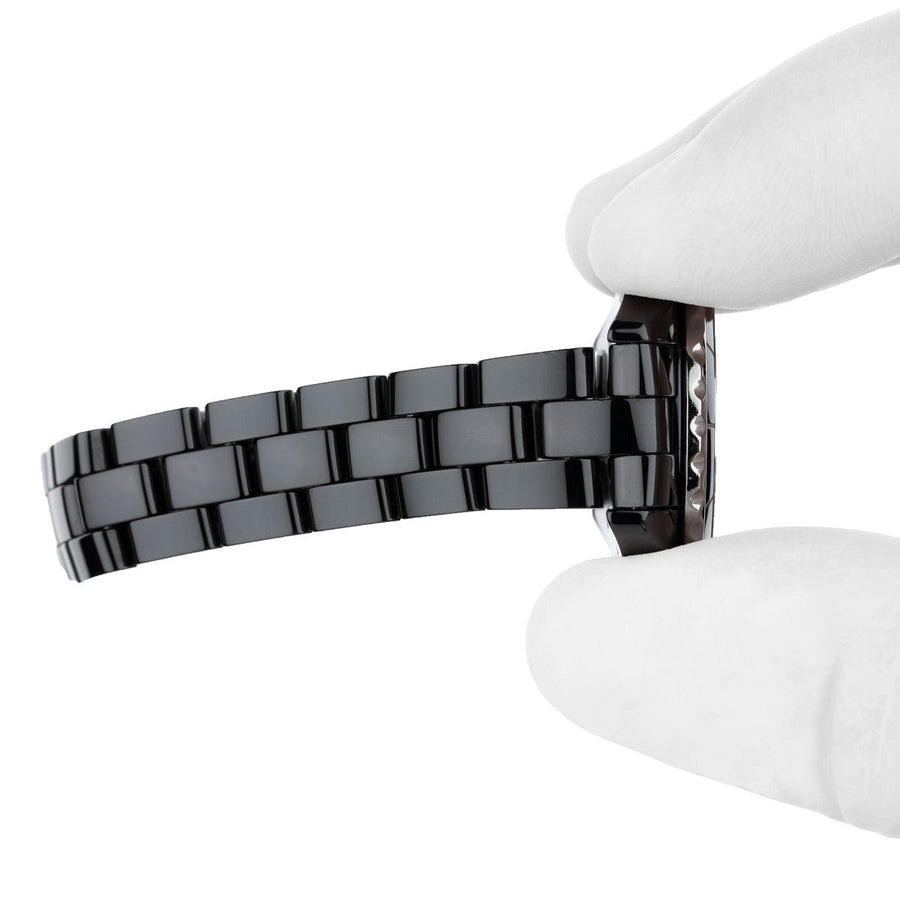 Chanel J12 Diamonds Black Dial Black Steel Strap Watch for Women - J12 H2569