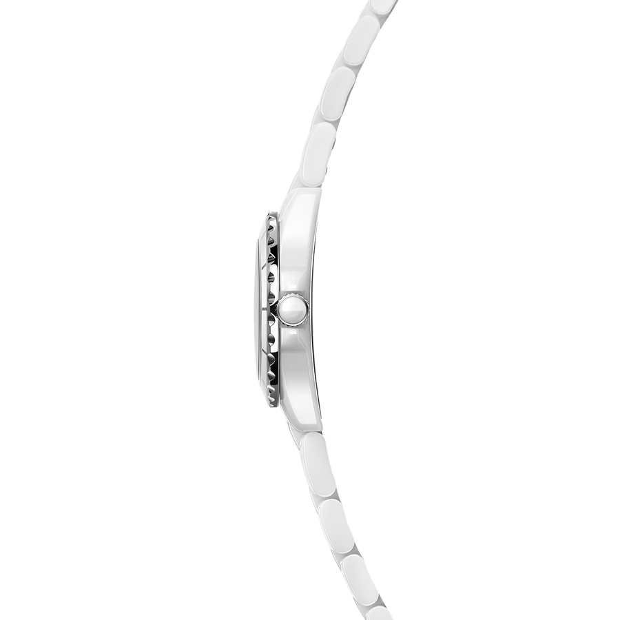 Chanel J12 Diamonds Quartz Mother of Pearl White Dial White Steel Strap Watch for Women - J12 H2570