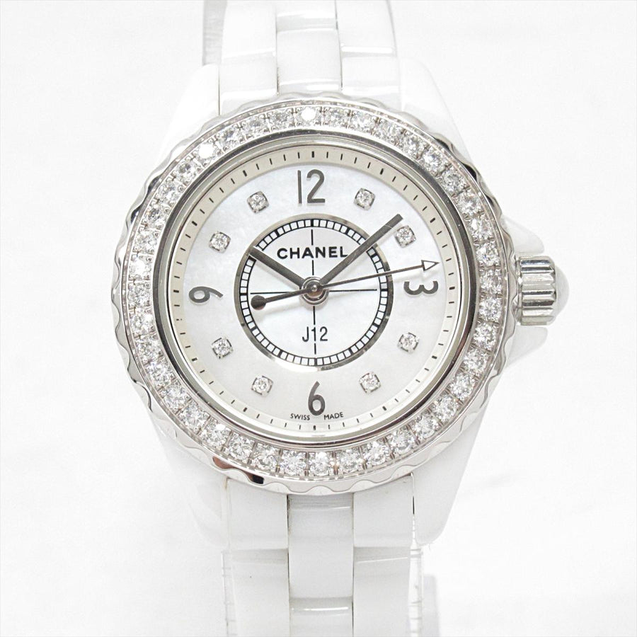 Chanel J12 Diamonds Quartz White Dial White Steel Strap Watch for Women - J12 H2572