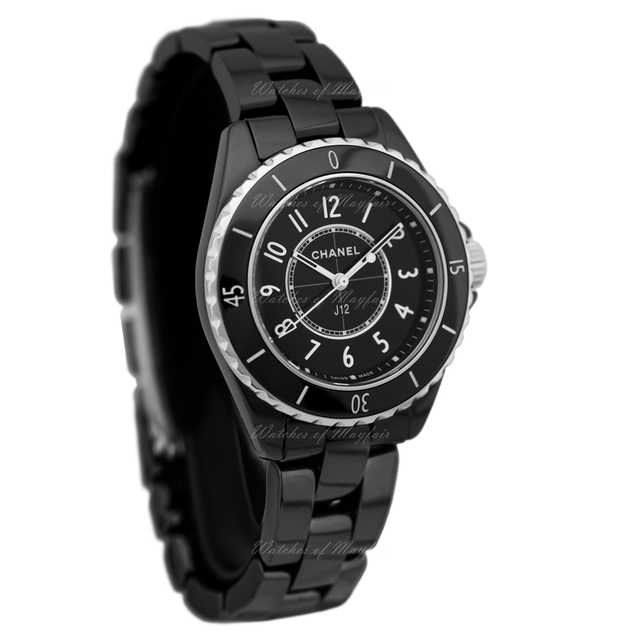 Chanel J12 Quartz Black Dial Black Steel Strap Watch for Women - J12 H5695
