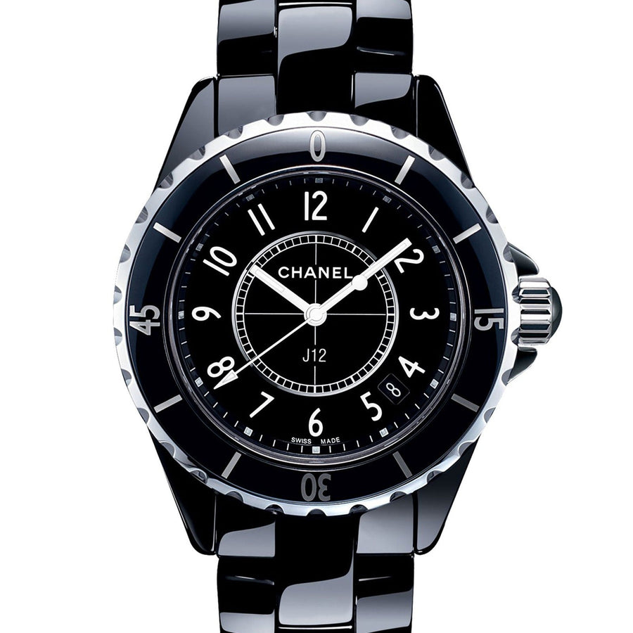 Chanel J12 Quartz Ceramic Black Dial Black Steel Strap Watch for Women - J12 H0682