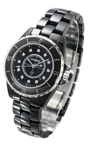 Chanel J12 Quartz Diamonds Black Dial Black Steel Strap Watch for Women - J12 H1625