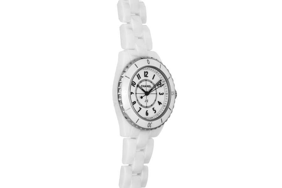 Chanel J12 Quartz White Dial White Steel Strap Watch for Women - J12 H5698
