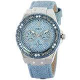 Guess Limelight Quartz Blue Dial Blue Leather Strap Watch For Men - W0775l1