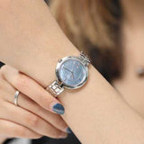 Tissot T Lady Flamingo Blue Mother of Pearl Dial Silver Steel Strap Watch For Women - T094.210.11.121.00