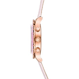 Swarovski Octea Lux Chrono Pink Dial Pink Leather Strap Watch for Women - 5452501