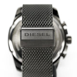 Diesel Mega Chief Chronograph Black Dial Black Steel Strap Watch For Men - DZ4527