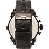 Diesel Big Daddy Blue Dial Black Leather Strap Watch For Men - DZ7127