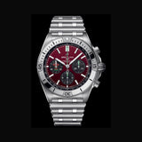 Breitling Chronomat B01 42 Six Nations Wales Red Dial Silver Steel Strap Watch for Men - AB0134A61K1A1