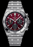 Breitling Chronomat B01 42 Six Nations Wales Red Dial Silver Steel Strap Watch for Men - AB0134A61K1A1