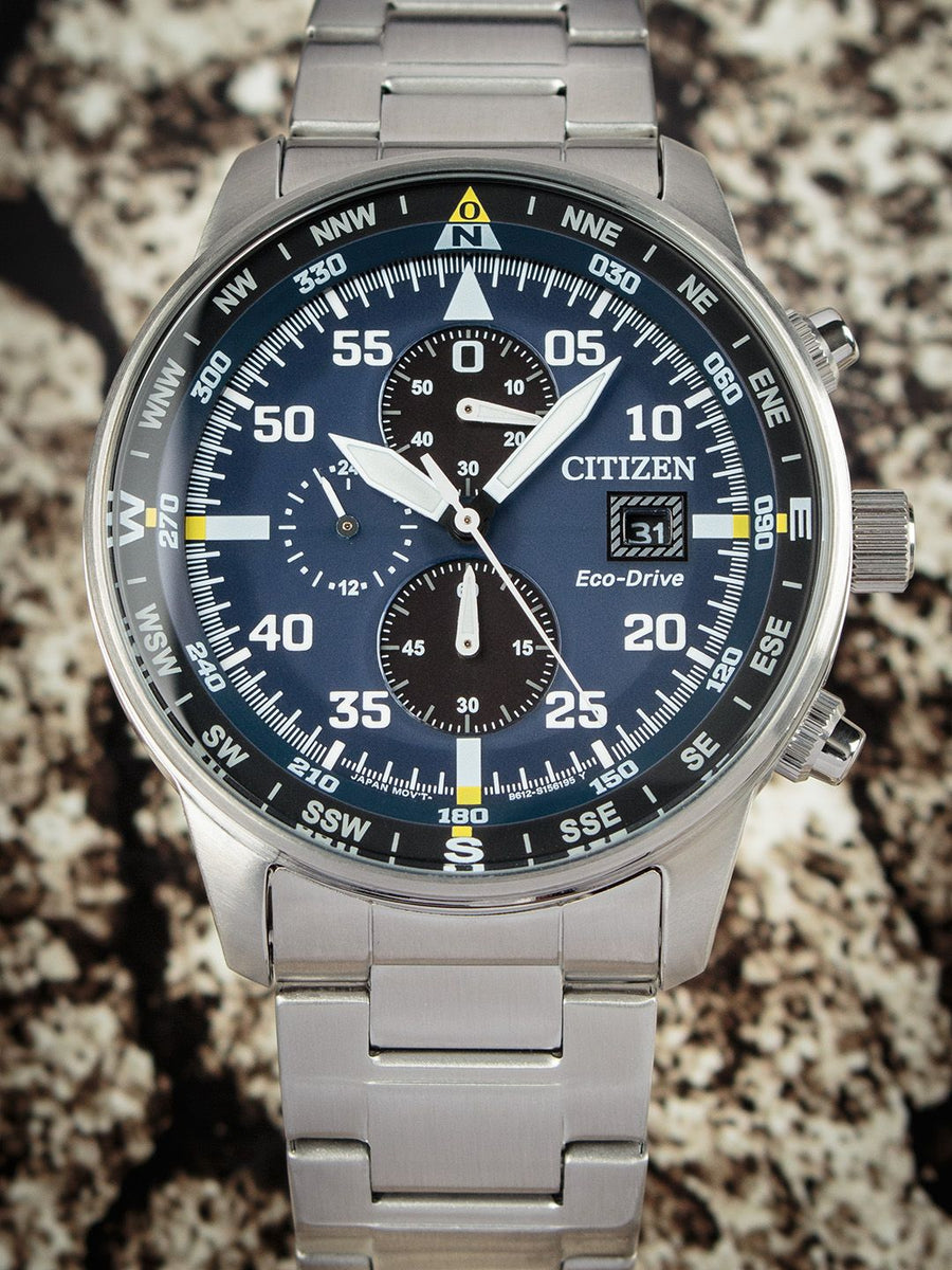 Citizen Eco Drive Chronograph Blue Dial Silver Stainless Steel Watch For Men - CA0690-88L