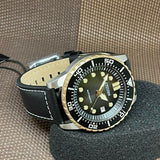 Citizen Mechanical Automatic Black Dial Black Leather Strap Watch for Men - NJ0176-10E